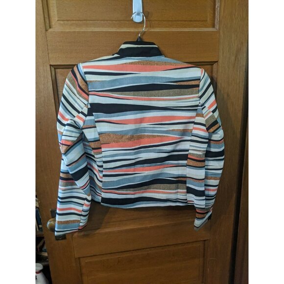 Peck & Peck Striped Jacket LS Open Jacket Size 8 Lined - Picture 2 of 7